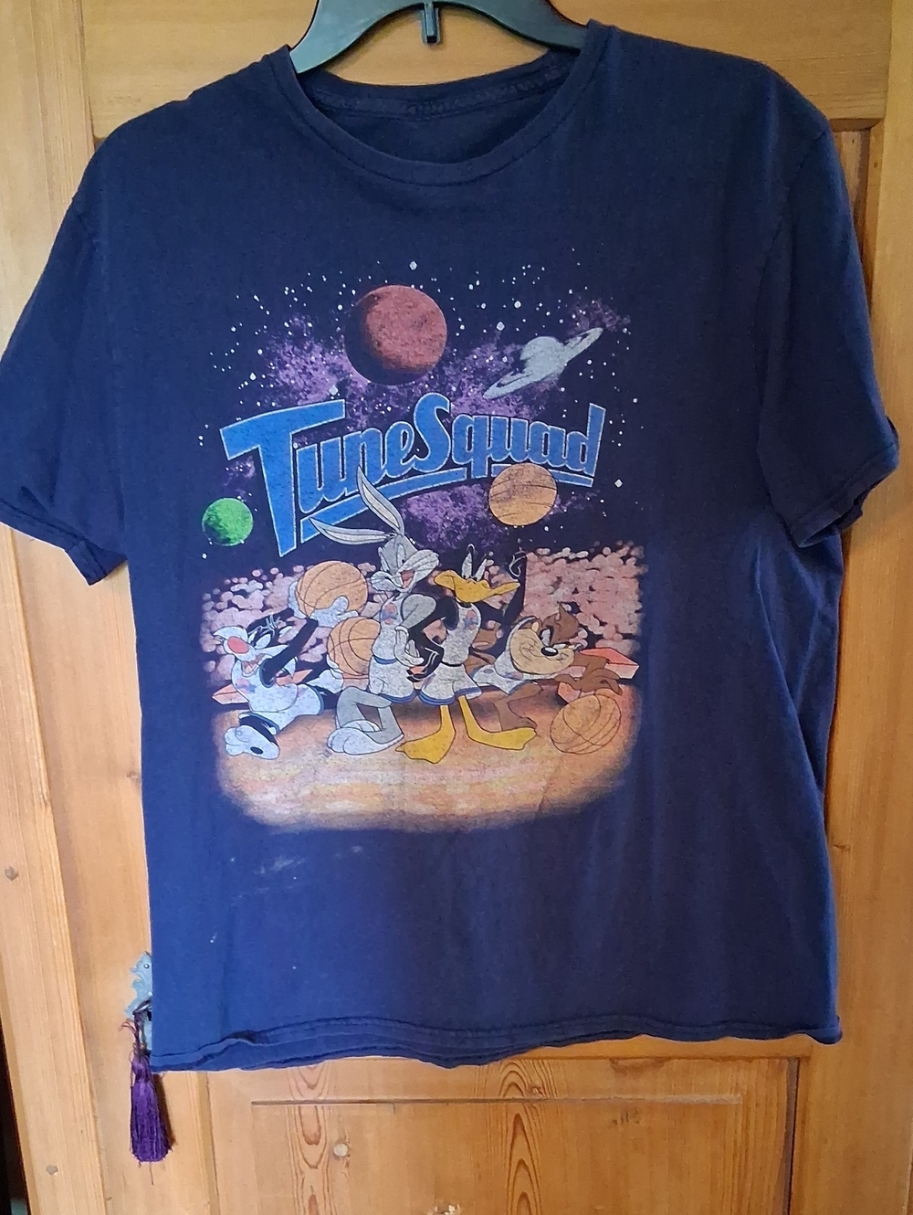 Tune Squad Navy Mens Graphic Tee - Space Jam Basketball Design